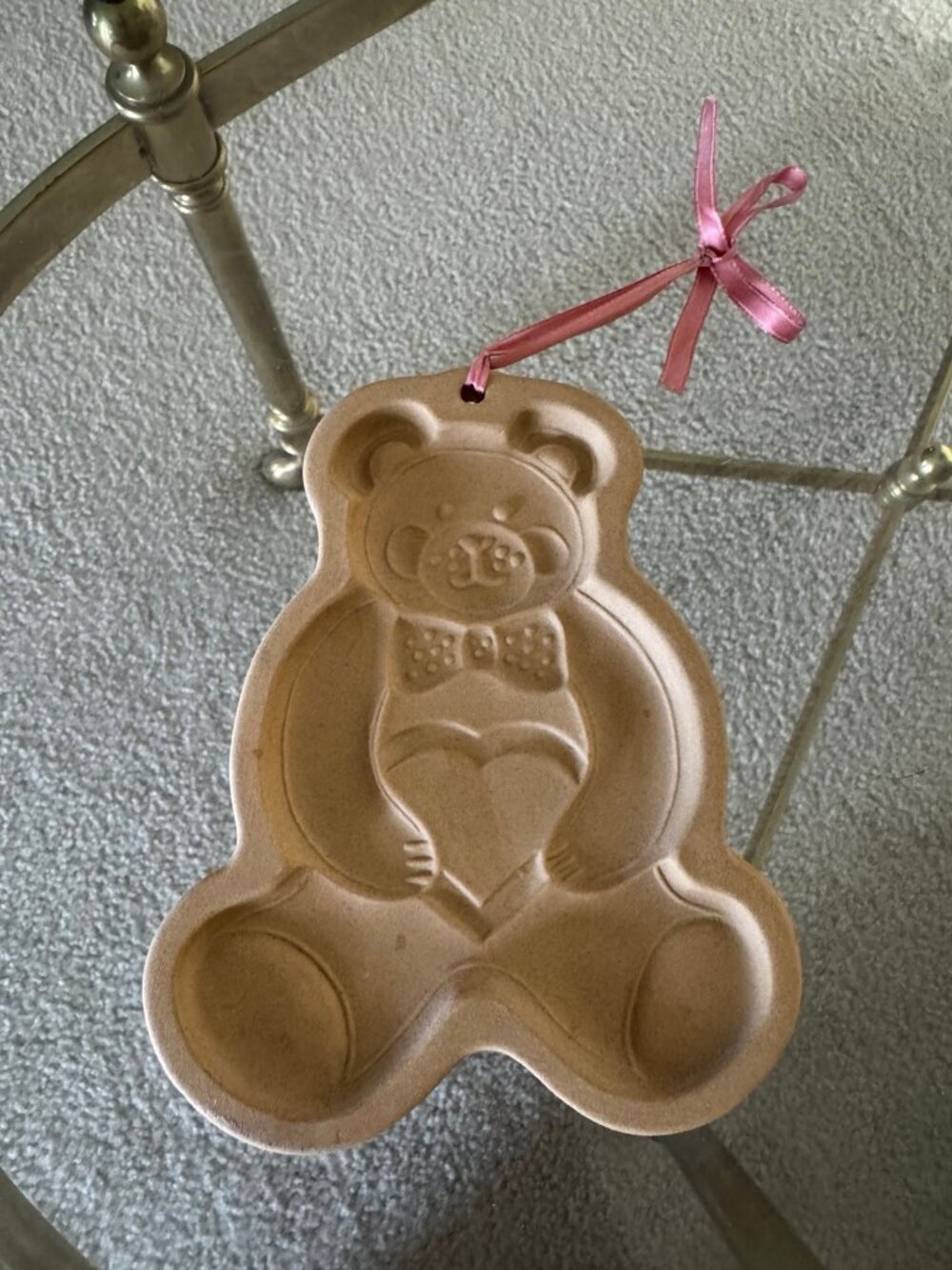 Vintage 1991 Pampered Chef Teddy Bear Cookie Mold Stoneware USA